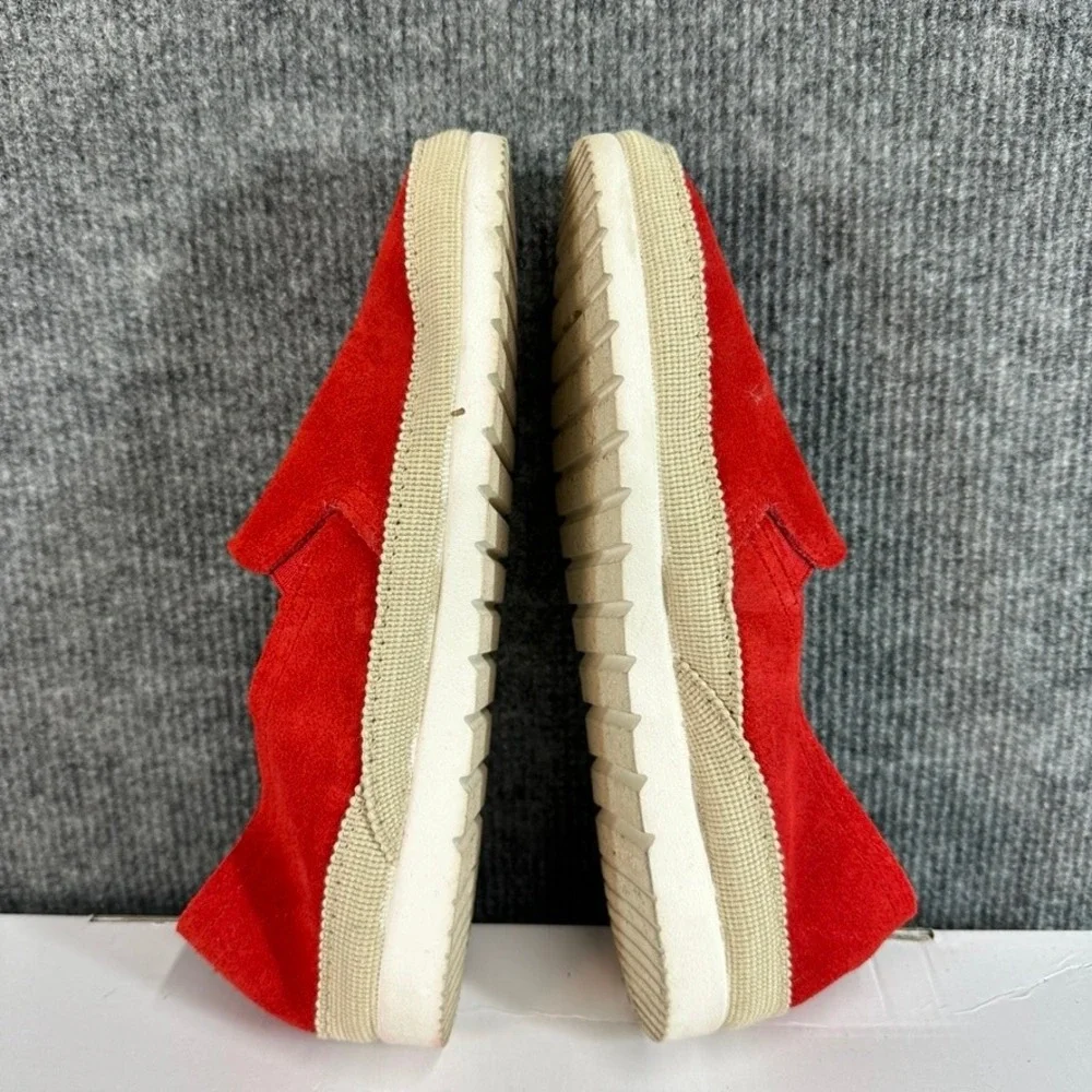 Verbenas Red Suede Slip On Espadrille Flats Shoes Made in Spain Womens 37
